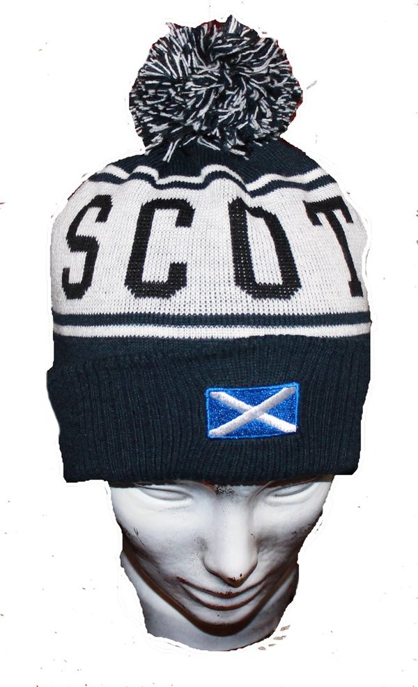 Ski Hat  Scotland mit Bommel